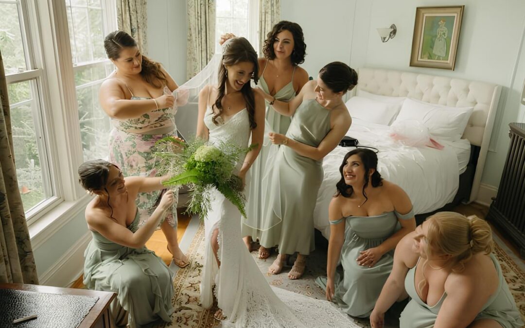 Bridal party - getting ready for the big day.